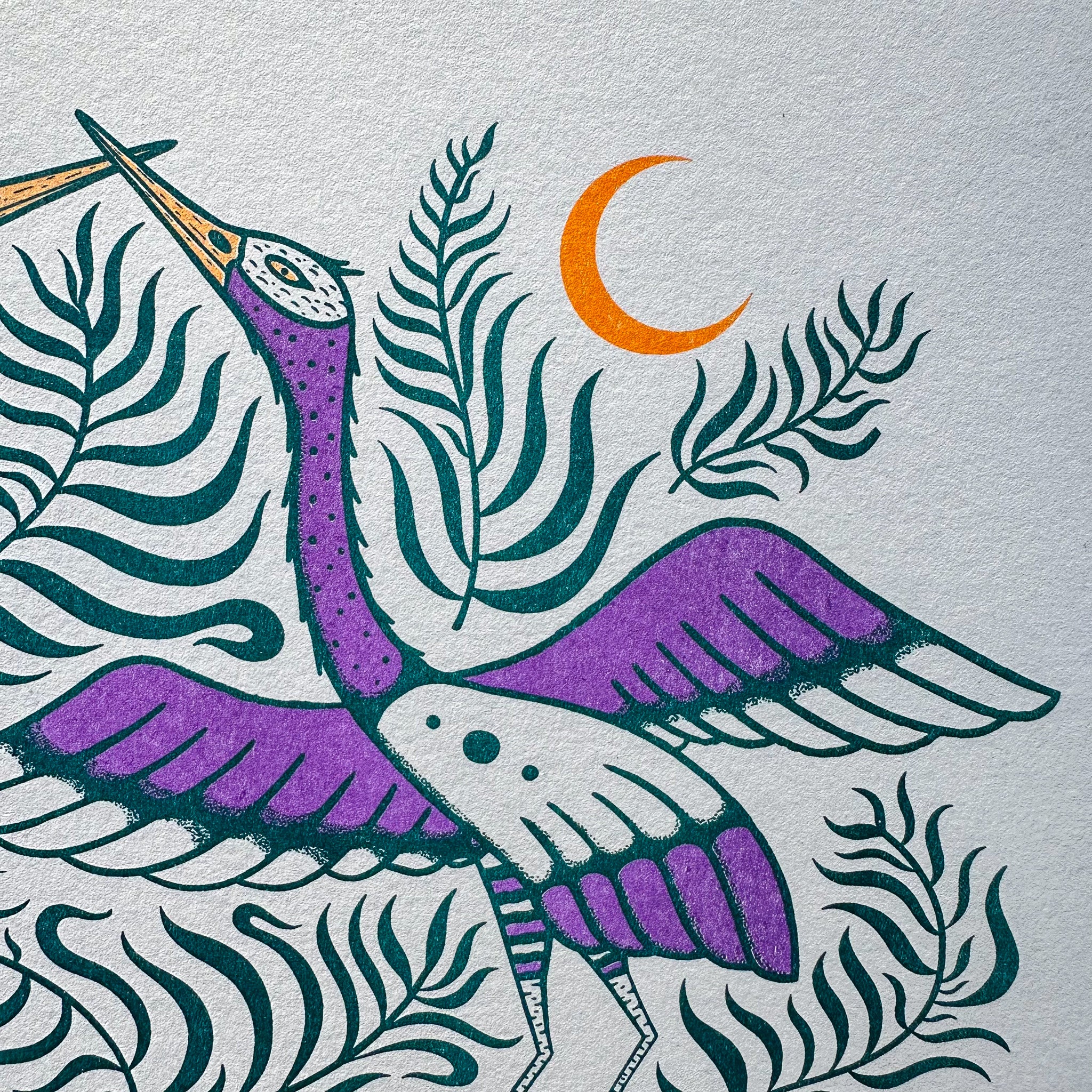 Crane Dance Risograph Art Print [Second Edition]